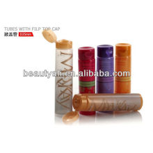 Cosmetic PE tubes with filp top cap